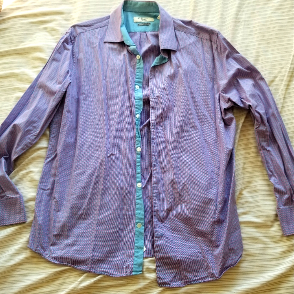Original Penguin Medium size 14 1/2  32/33 shirt Long Sleeve Heritage Slim Fit